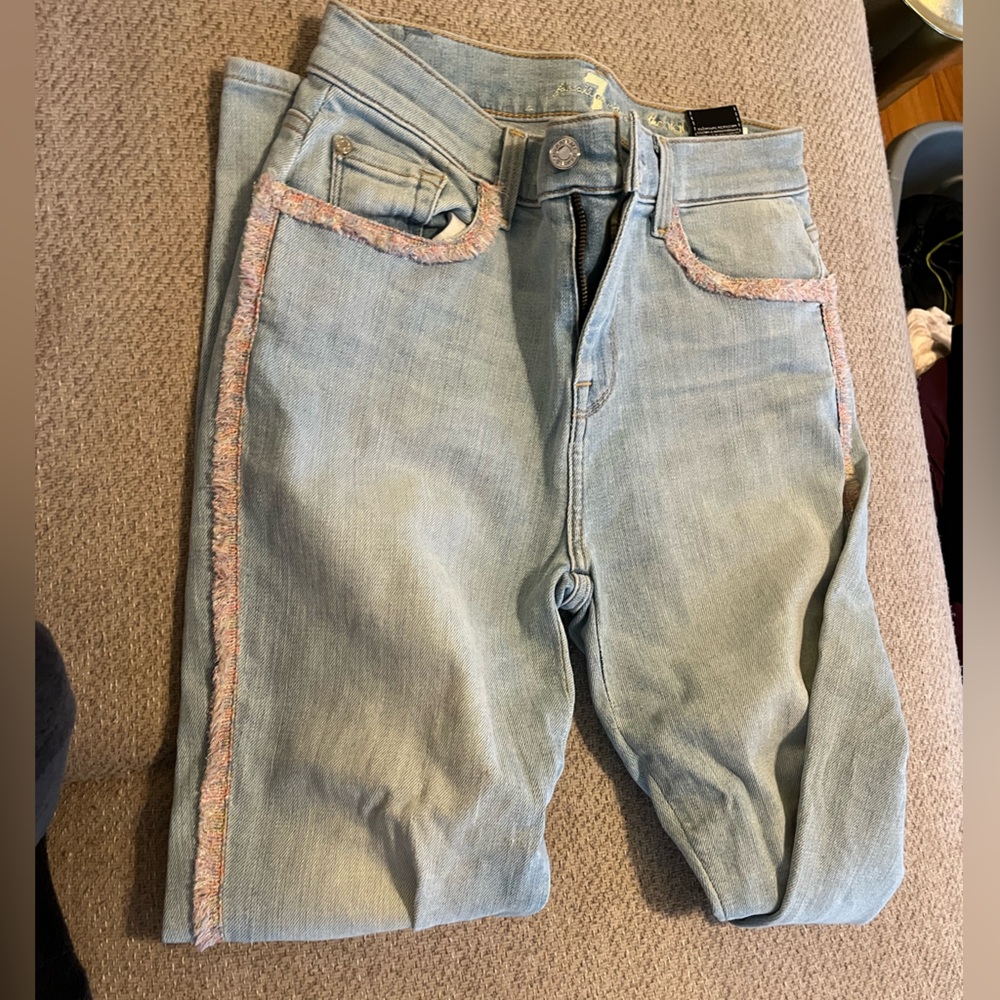 Seven of Mankind brand Light Blue Women's Jeans with Fringe Detail